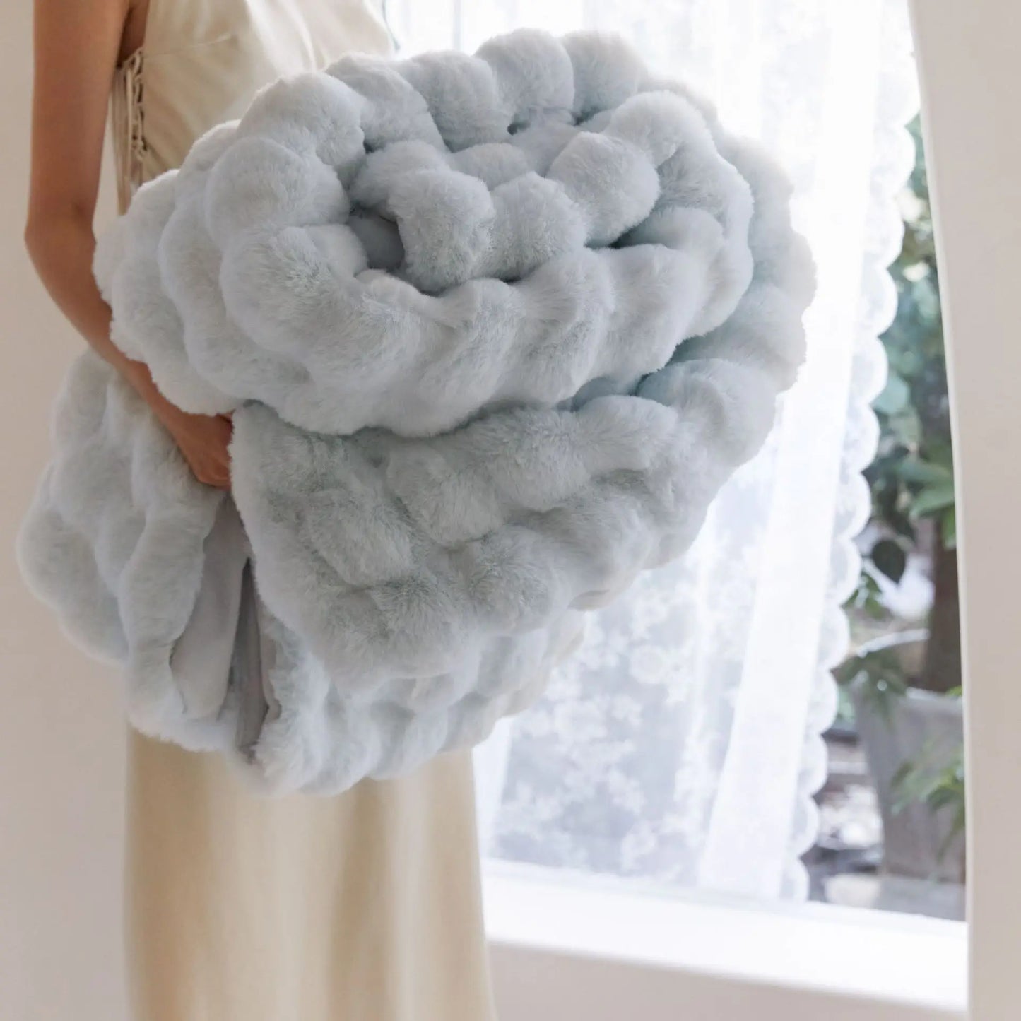 Tuscan Bubble Fur Rabbit Blanket – Double-Sided, Thickened & Ultra-Soft