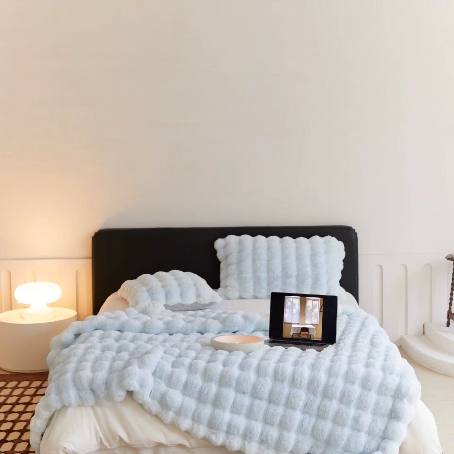Tuscan Bubble Fur Rabbit Blanket – Double-Sided, Thickened & Ultra-Soft