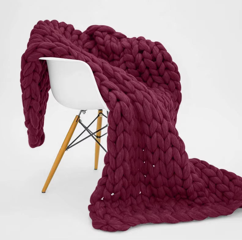 Chunky Knitted Heavy Blanket – Soft Weighted Throw for Cozy Winter Comfort & Home Décor